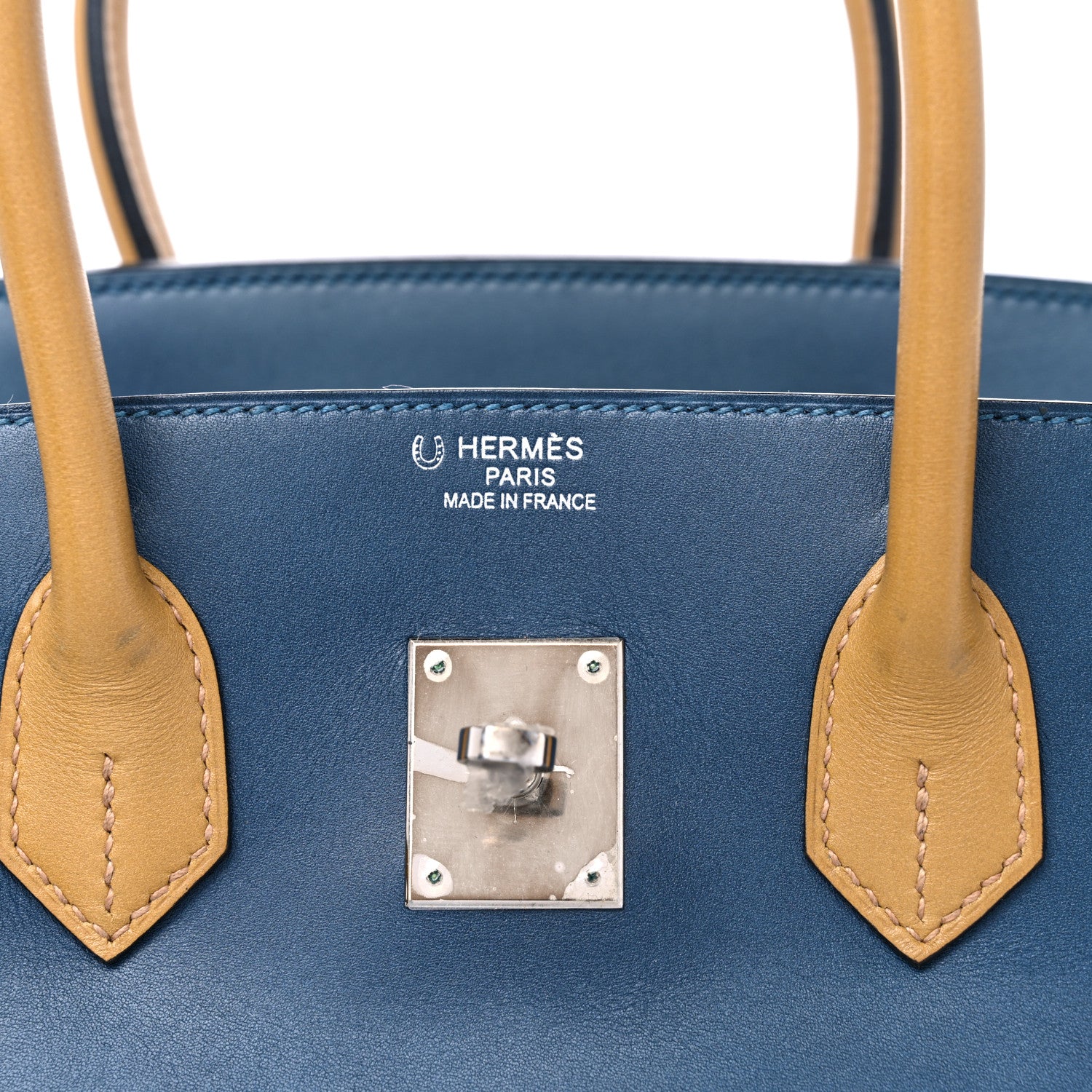 Hermes Box Horseshoe Birkin 35 Bleu de Prusse Curry 6 of 15