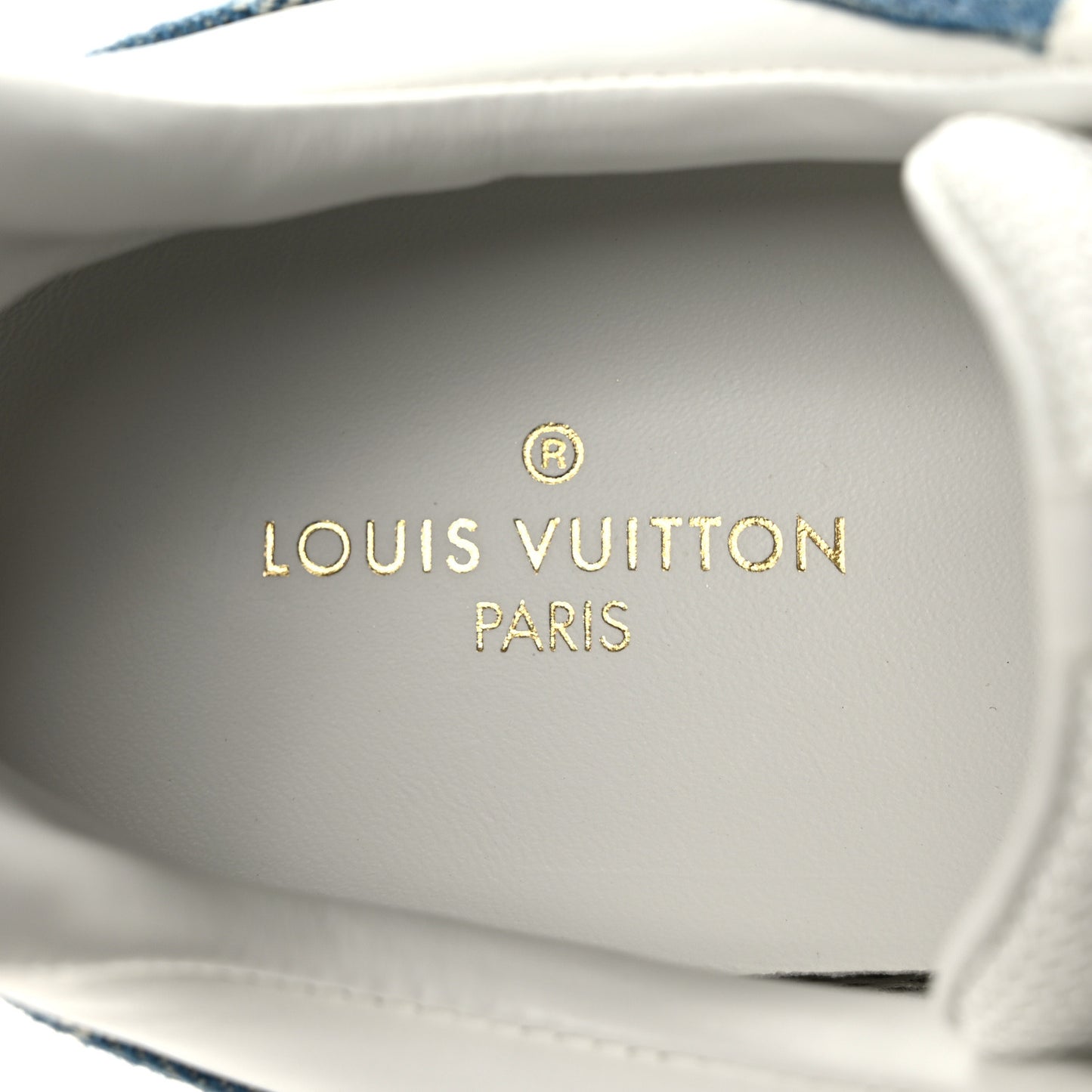 Calfskin Monogram Denim Run Away Sneakers 37.5 White