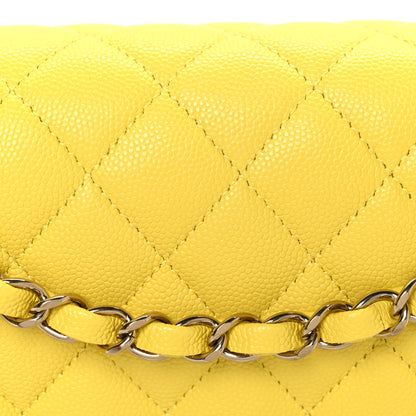 Chanel Caviar Quilted Medium Double Flap Yellow 8 of 11