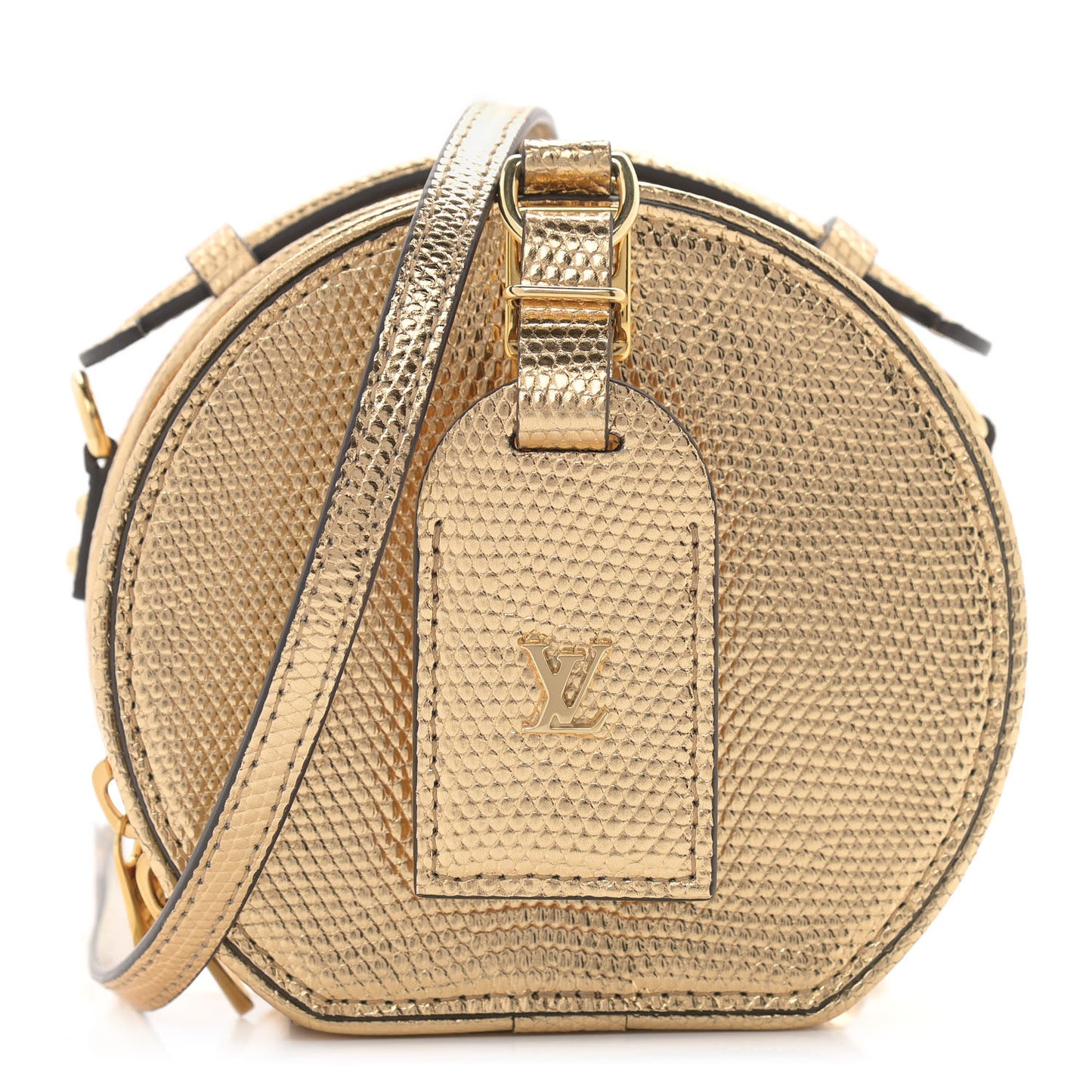 Lizard Mini Boite Chapeau Gold