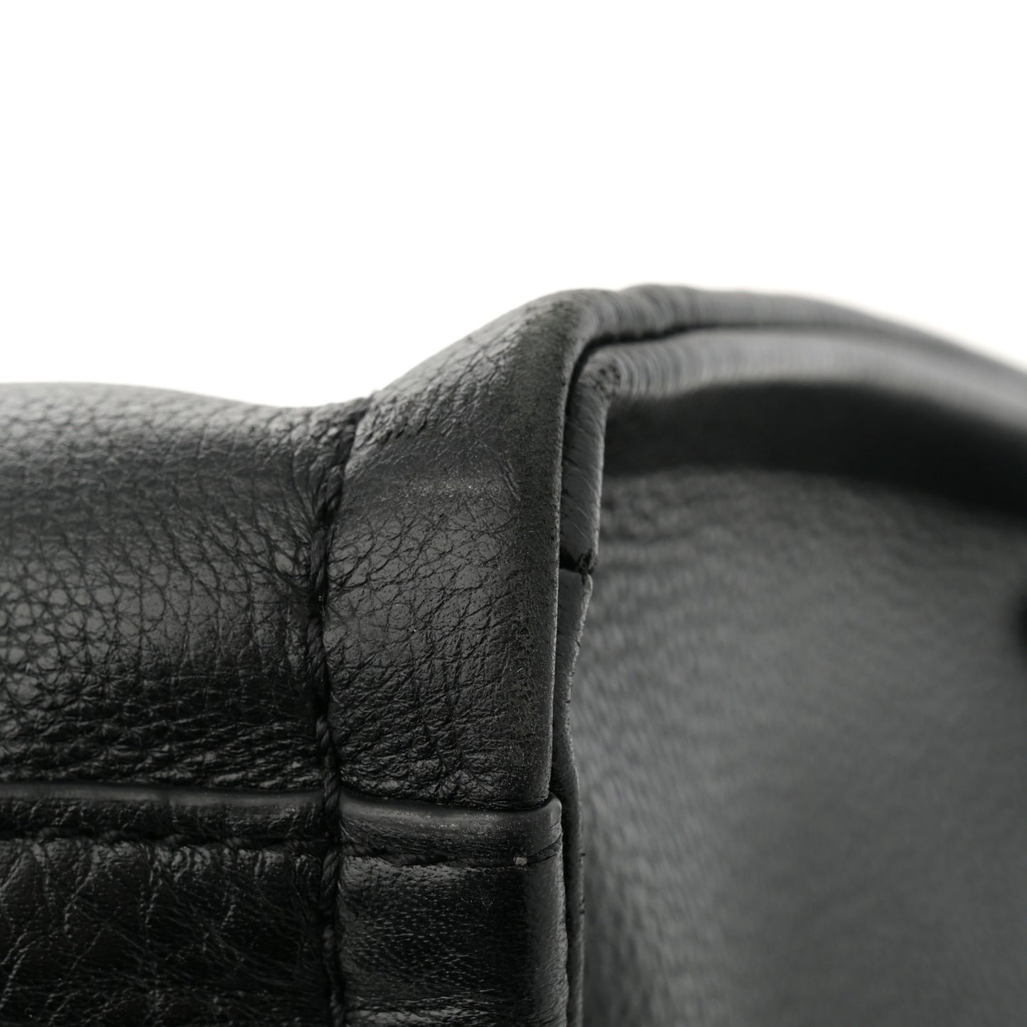 Grained Calfskin Large The Tote Bag Black