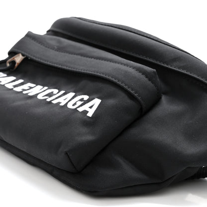 Balenciaga Sport Nylon Logo Embroidered Wheel Beltpack Black 10 of 10