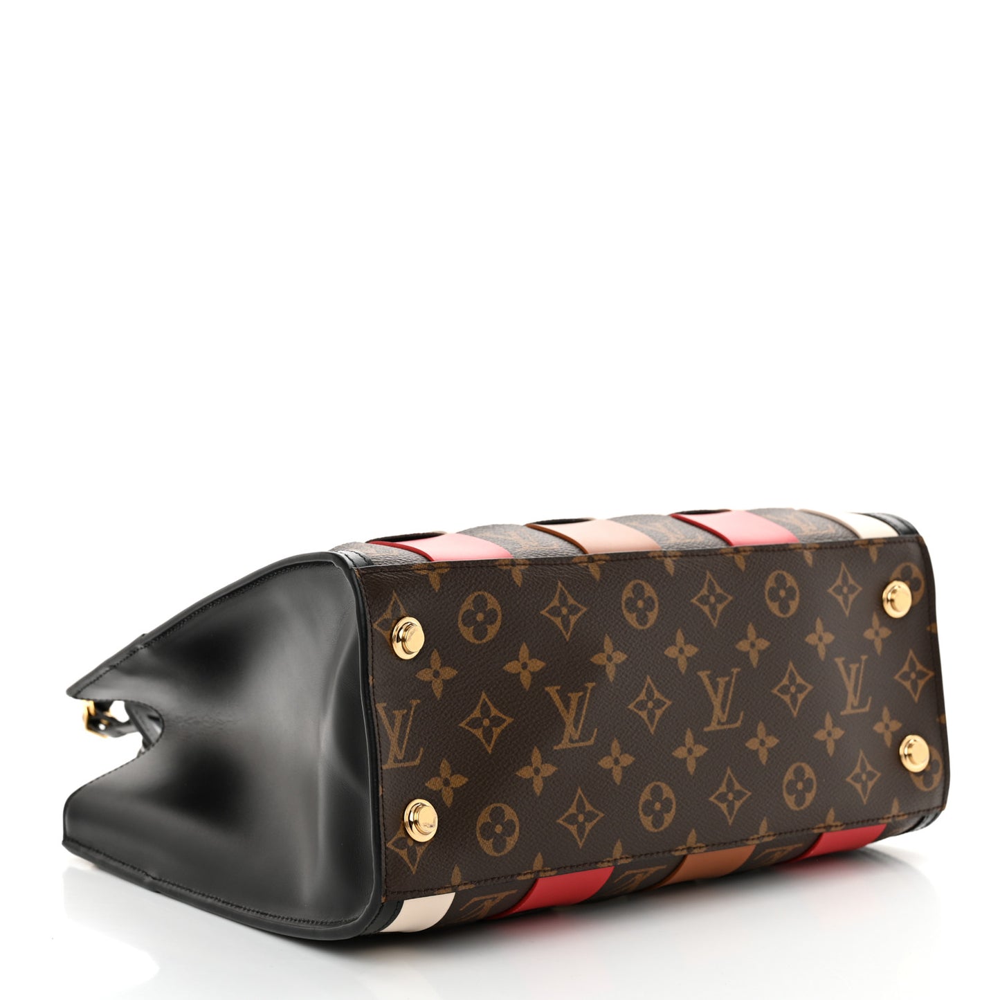 Calfskin Monogram Damier Tressage City Steamer MM Black Multicolor