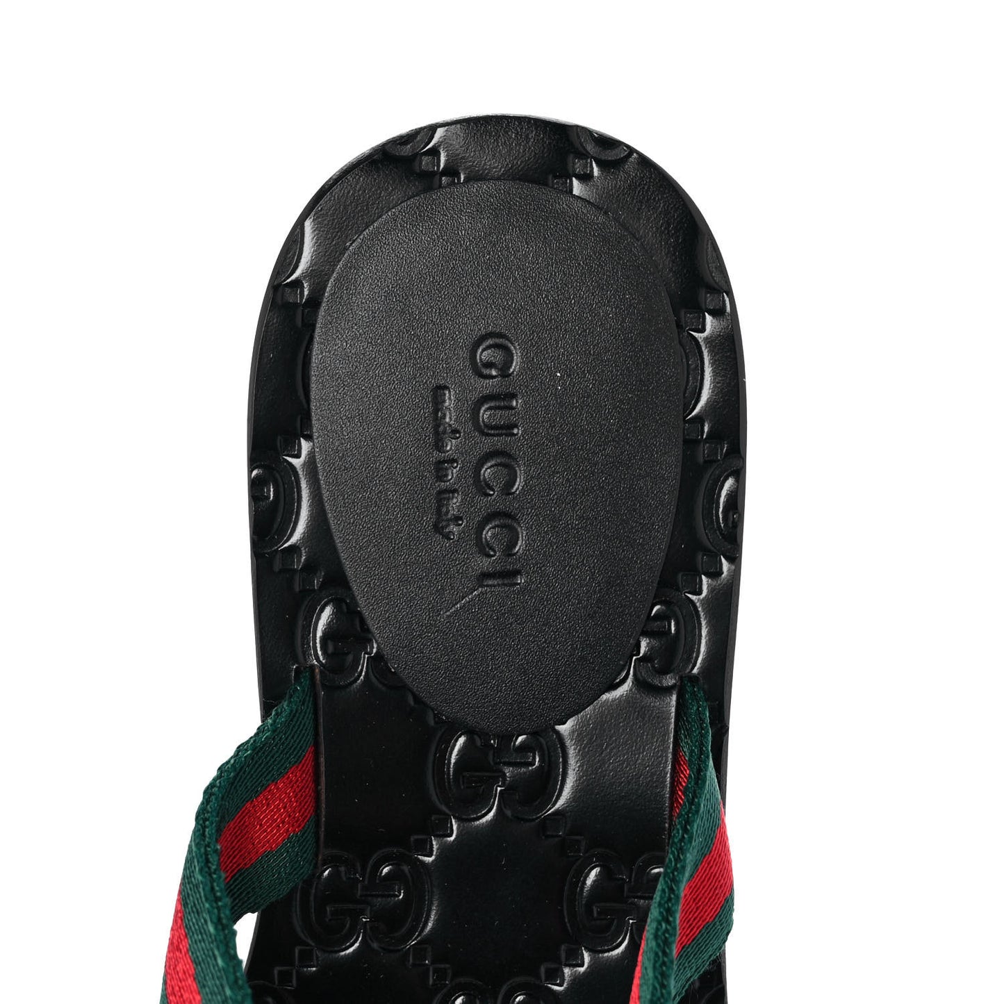 Nylon Guccissima Web Womens Thong Sandals 35 Green Red Black