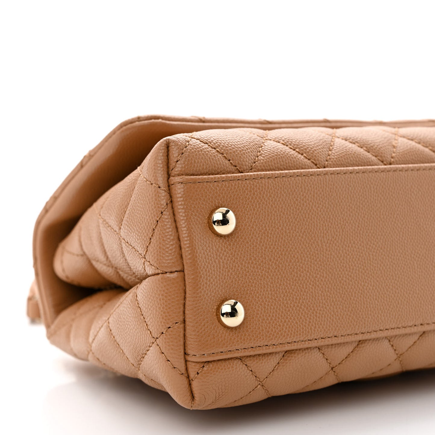 Caviar Quilted Mini Coco Handle Flap Brown