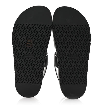 Hermes Calfskin Womens Genius Sandals 38.5 Black 6 of 10
