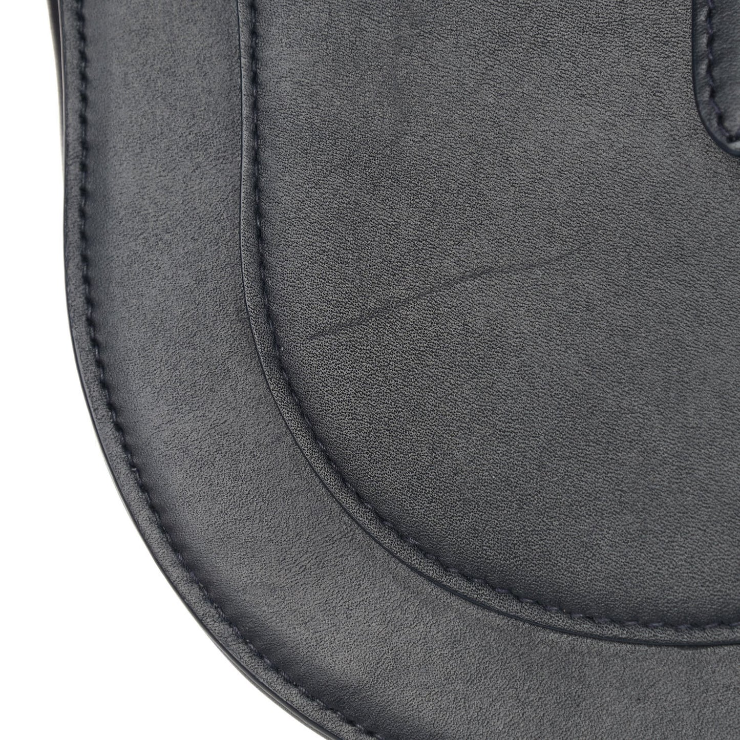 Calfskin Crossbody Saddle Bag Navy Blue