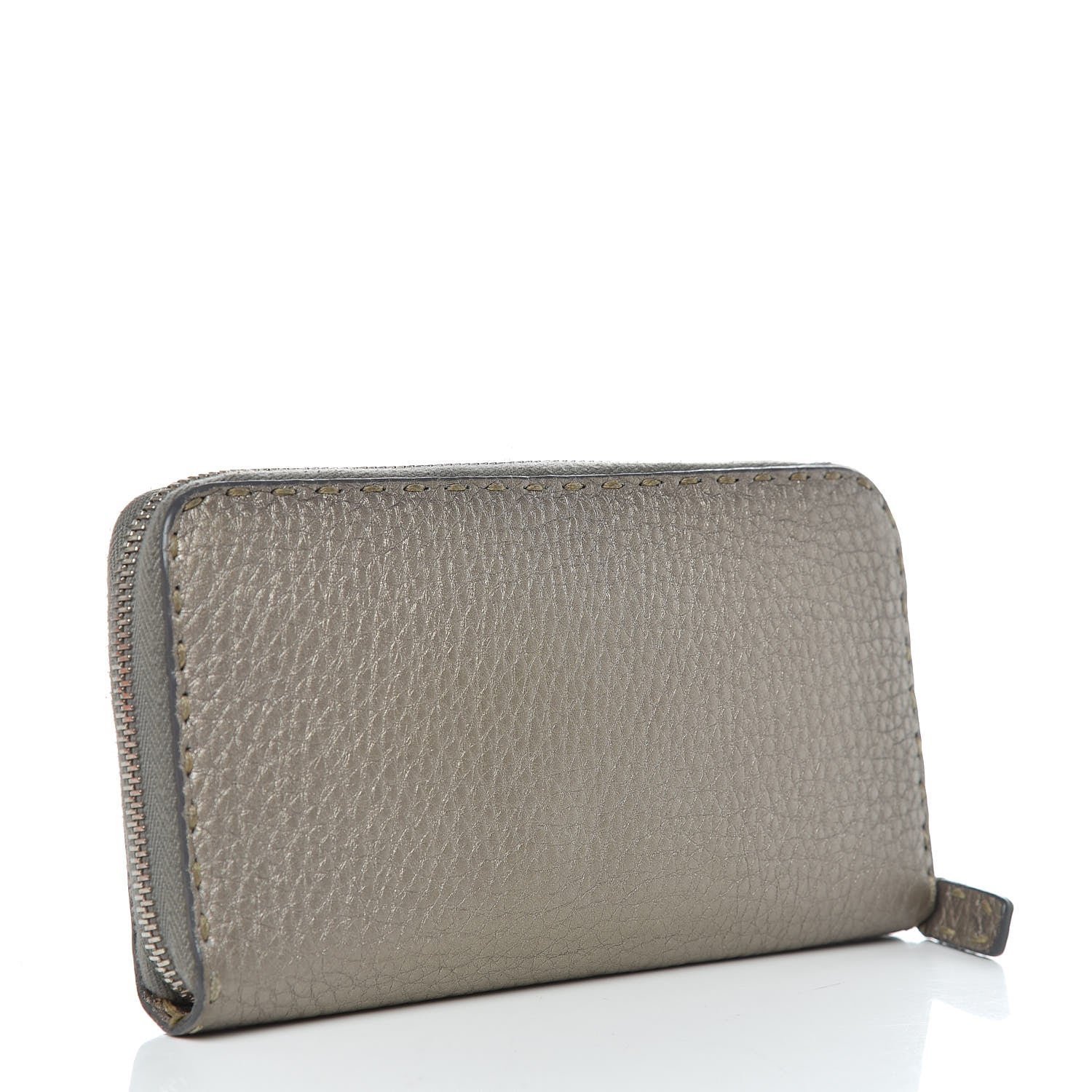 Fendi Cuoio Romano Selleria Zip Around Wallet Peltro 3 of 14