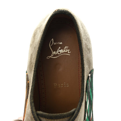 Christian Louboutin Calfskin Canvas Suede Mens Derby Oxfords 44.5 Brown Multicolor 8 of 8
