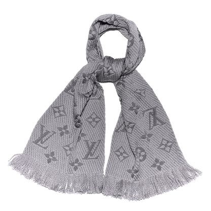 Louis Vuitton Wool Silk Logomania Scarf Pearl Grey 1 of 4