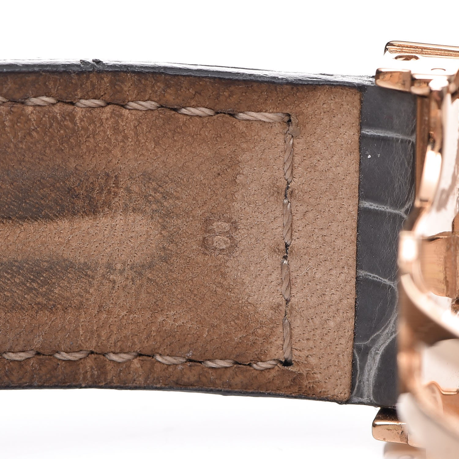Cartier 18K Pink Gold Alligator Diamond Bezel 34mm Tortue Automatic Watch Grey 10 of 12