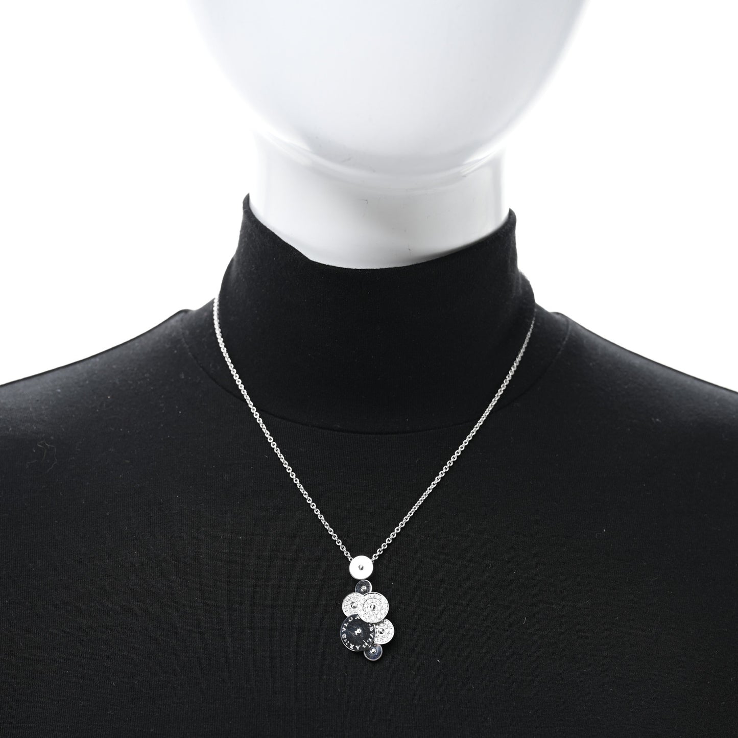 18K White Gold Diamond Cicladi Pendant Necklace