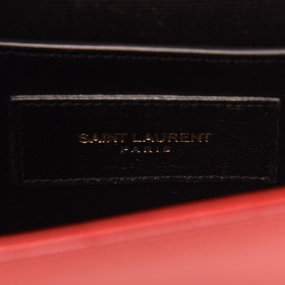 Saint Laurent Grain De Poudre Small Monogram Kate Satchel Red 5 of 11