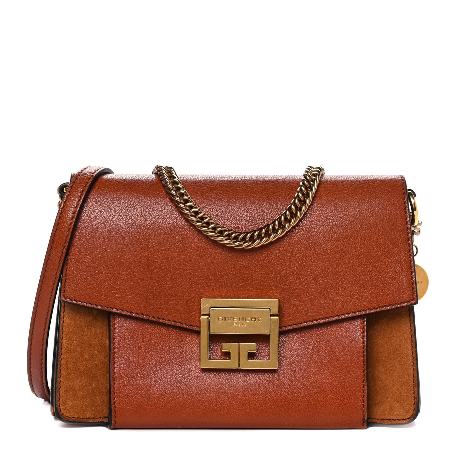 Goatskin Suede Small GV3 Shoulder Bag Chestnut