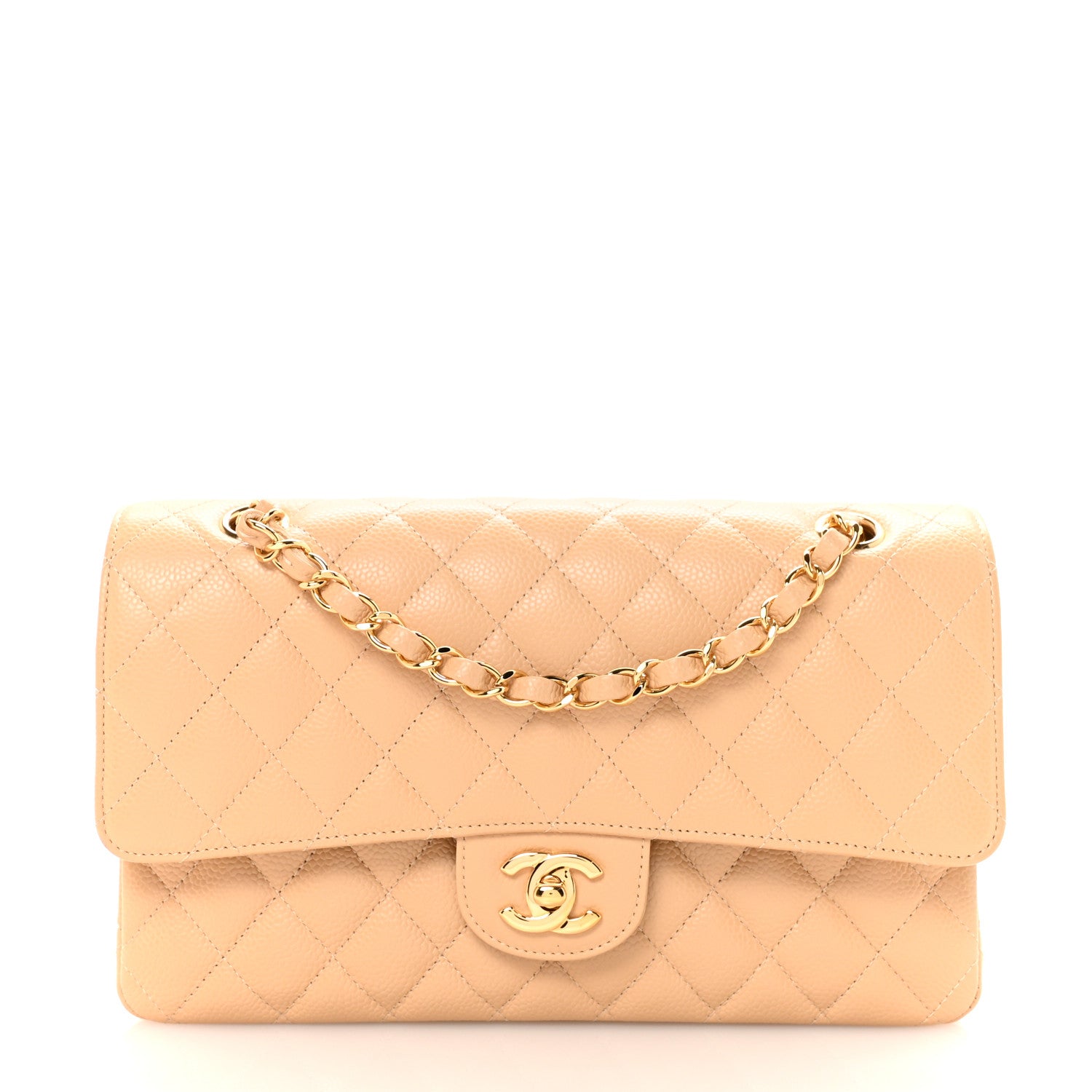 Chanel Caviar Quilted Medium Double Flap Beige Clair 1 of 11