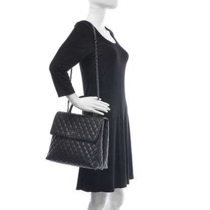 Chanel Caviar Lizard Quilted Large Coco Handle Flap Black 2 of 9