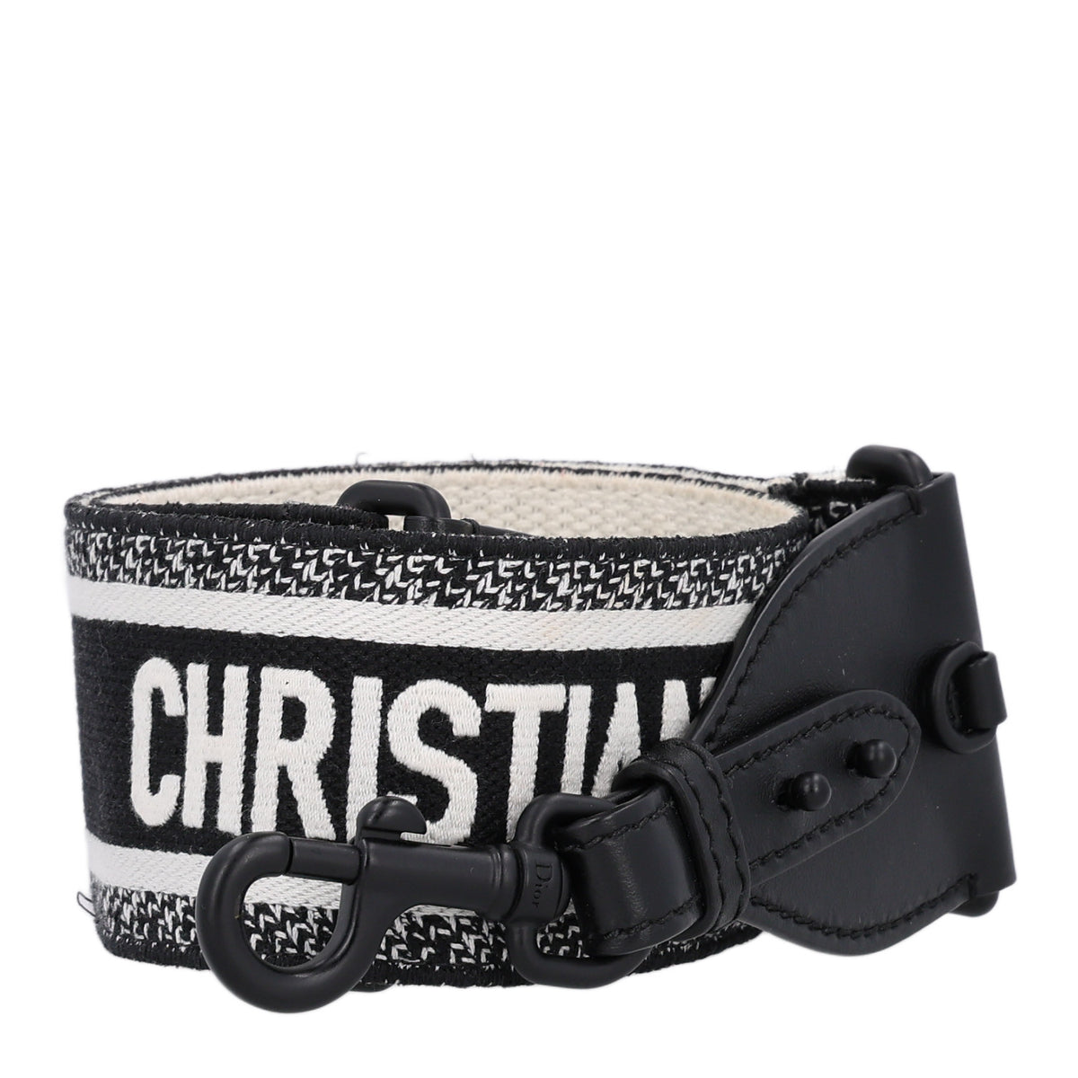 Canvas Embroidered Shoulder Strap Black Ultramatte