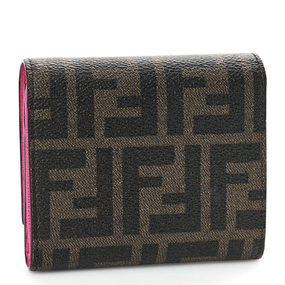Fendi Vitello Elite Zucca Compact Wallet Tobacco Pink 3 of 8