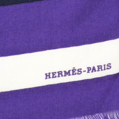 Hermes Cashmere Silk Rocabar Stole Violet Menthe Cobalt 3 of 6