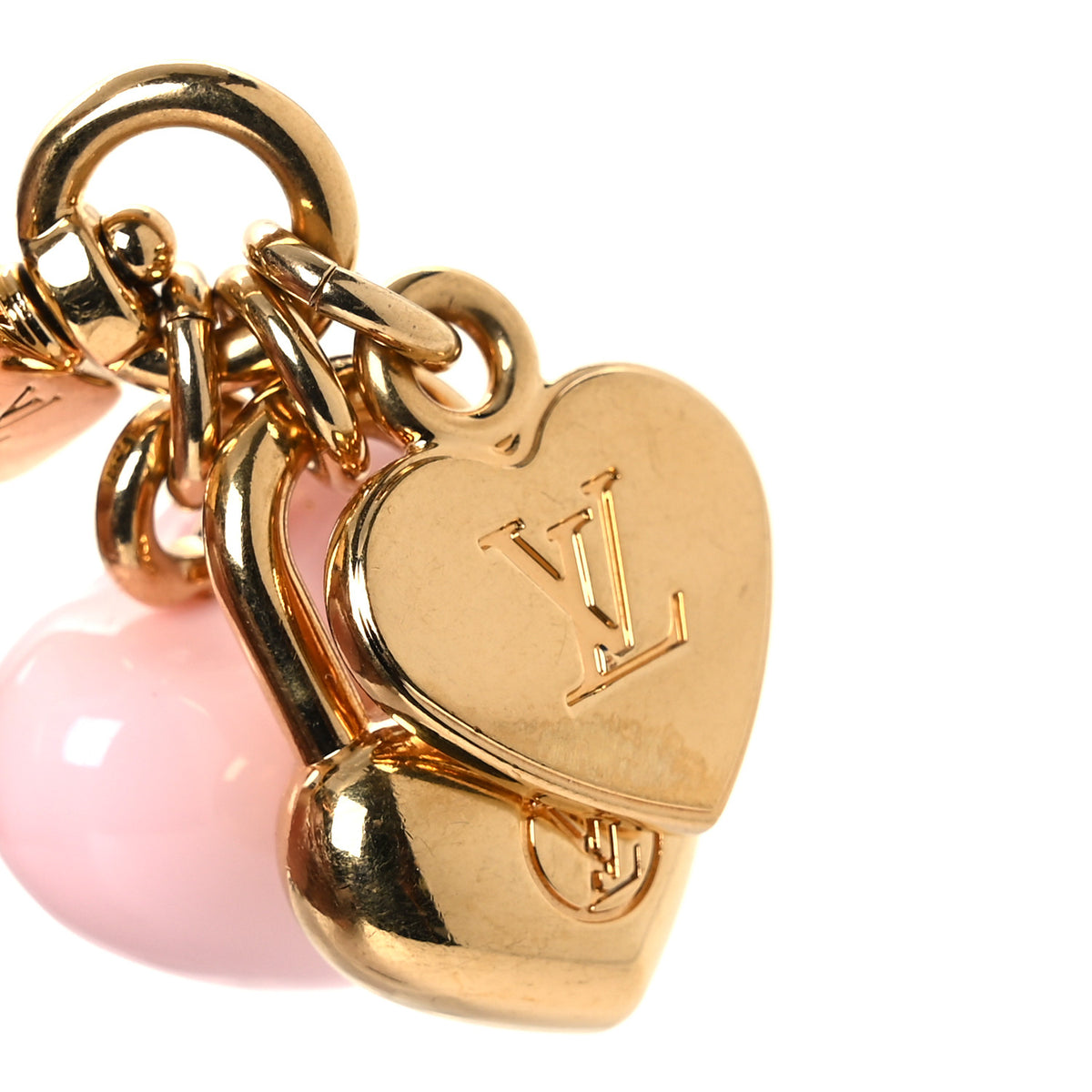 Louis Vuitton Micro Charms LV Heart Bag Charm Key Holder Gold 4 of 5
