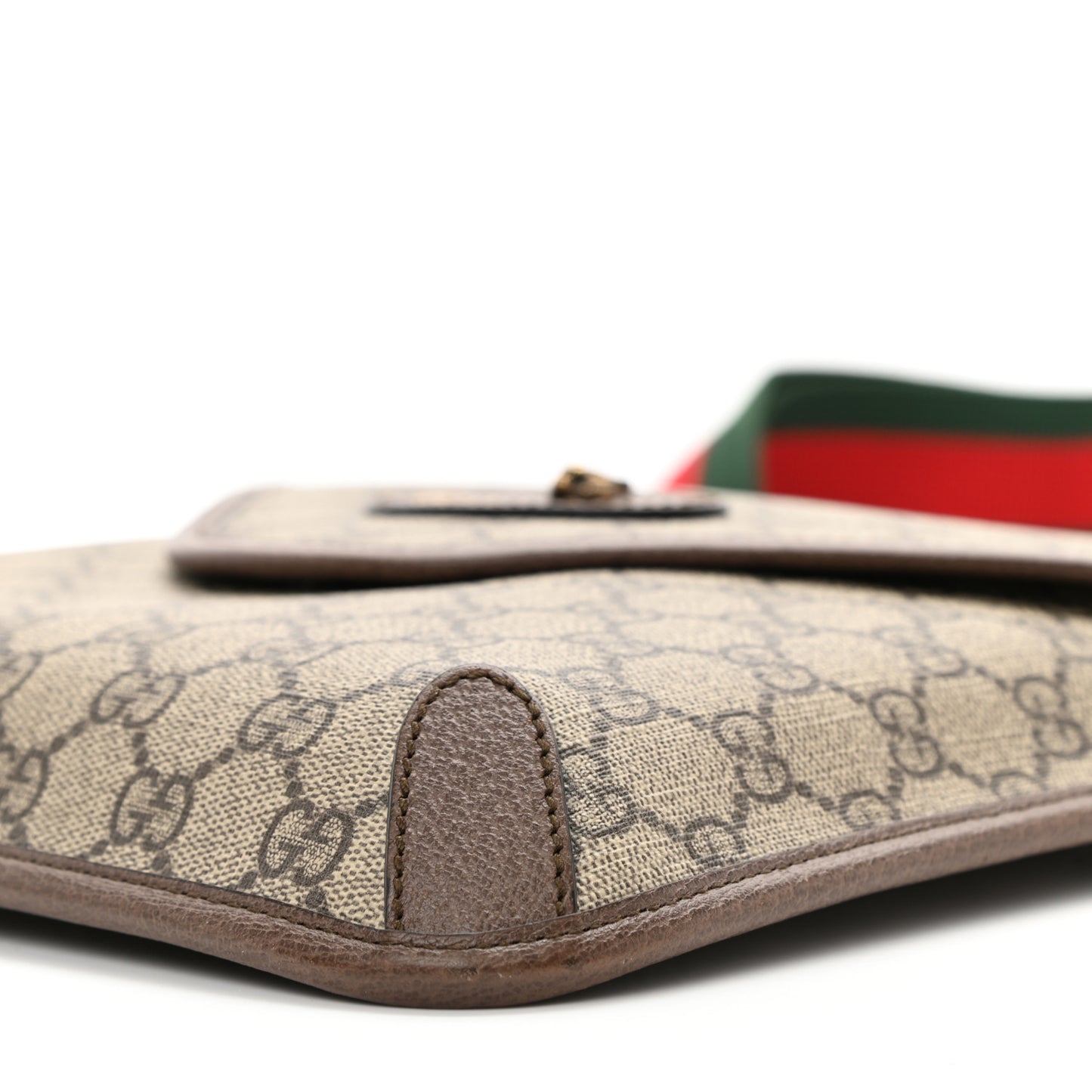 GG Supreme Monogram Web Medium Neo Vintage Flap Messenger Bag Beige New Acero