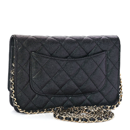 Chanel Iridescent Caviar Quilted Wallet On Chain WOC Black 3 of 11