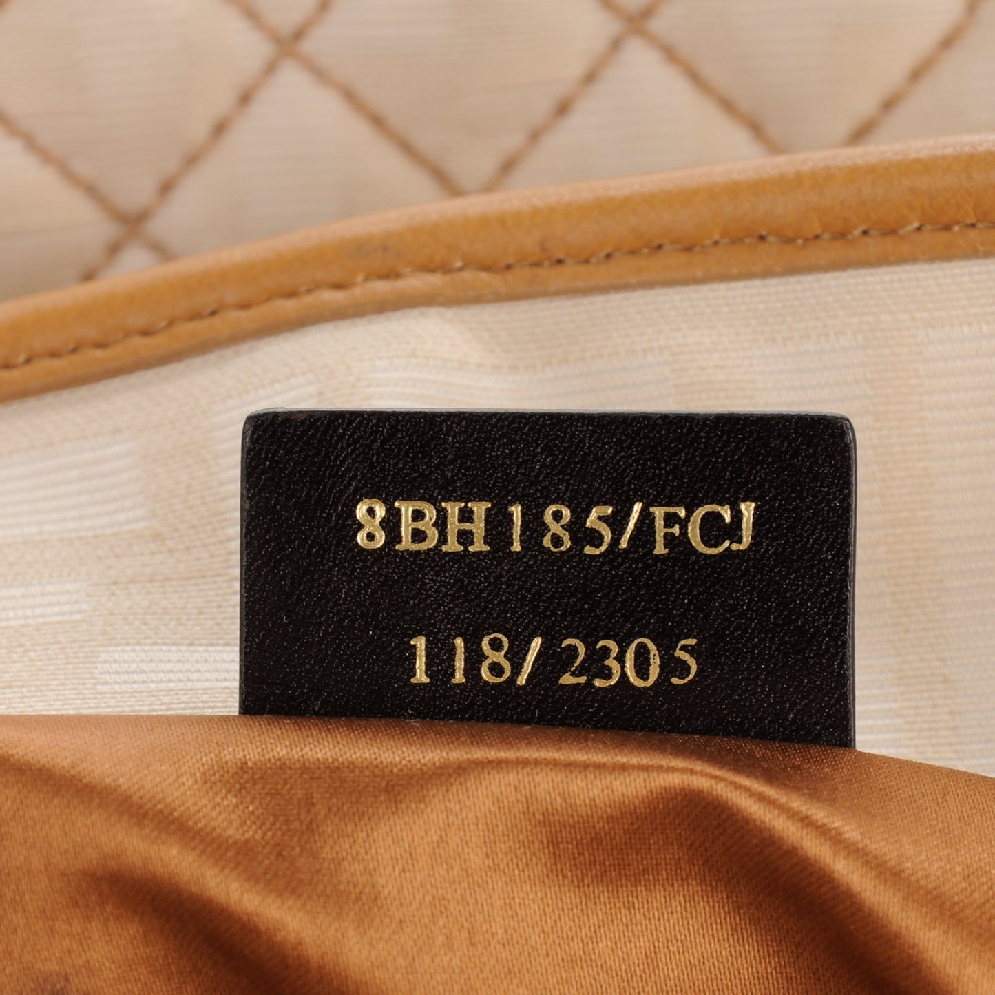 Canvas Quilted FF Chain Roll Tote Ivory