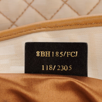 Fendi Canvas Quilted FF Chain Roll Tote Ivory 7 of 7