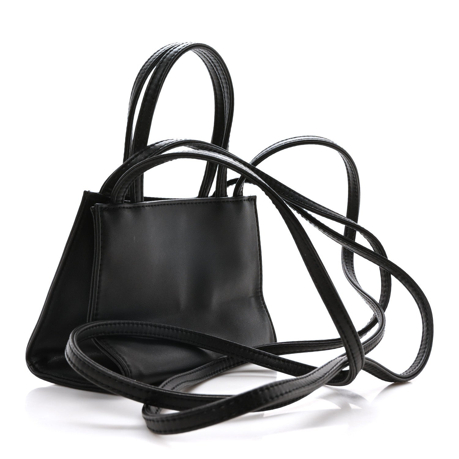 Telfar Vegan Leather Small Shopping Bag Black 1686766 – FASHIONPHILE