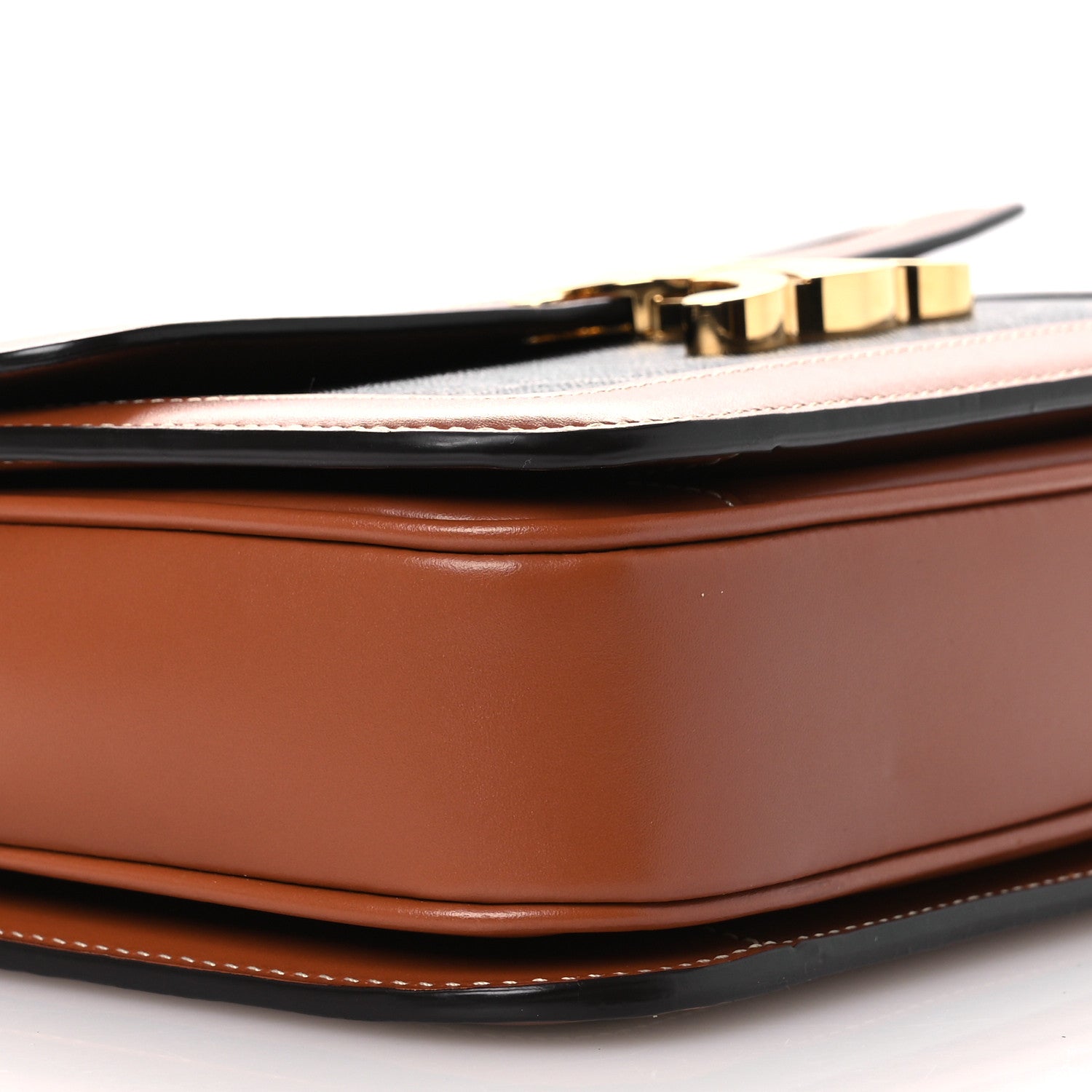Celine Triomphe Canvas Calfskin Medium Triomphe Bag Tan 10 of 13