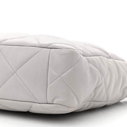 Chanel Lambskin Quilted Chanel 19 Shopping Bag Grey 10 of 12