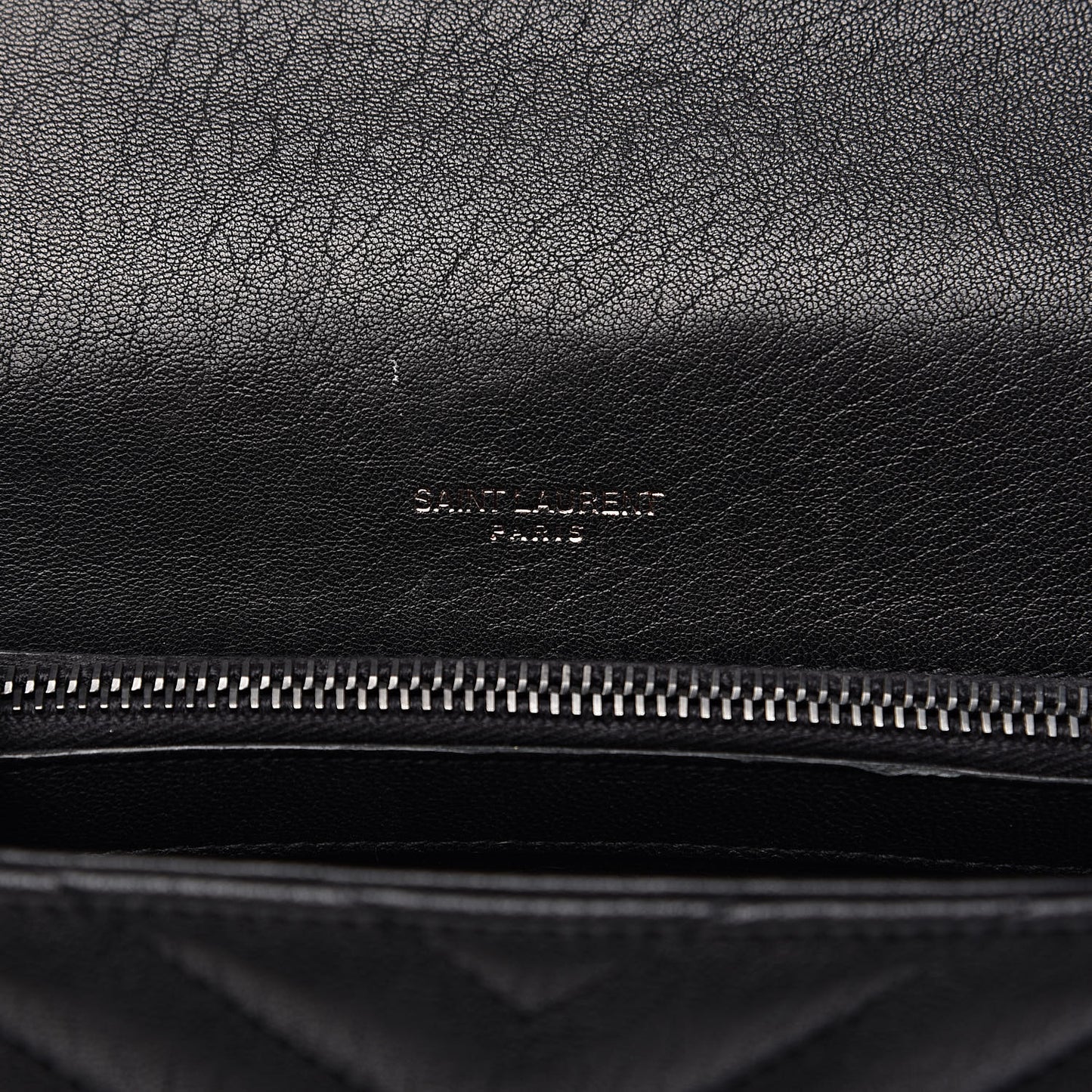 Sheepskin Matelasse Chevron Monogram Medium College Bag Black