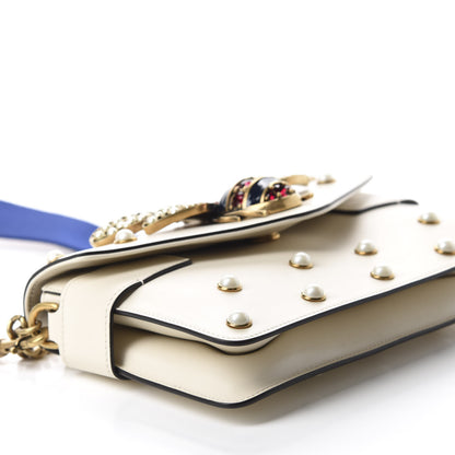 Gucci Nappa Pearl Studded Mini Queen Margaret Broadway Shoulder Bag Mystic White 6 of 11