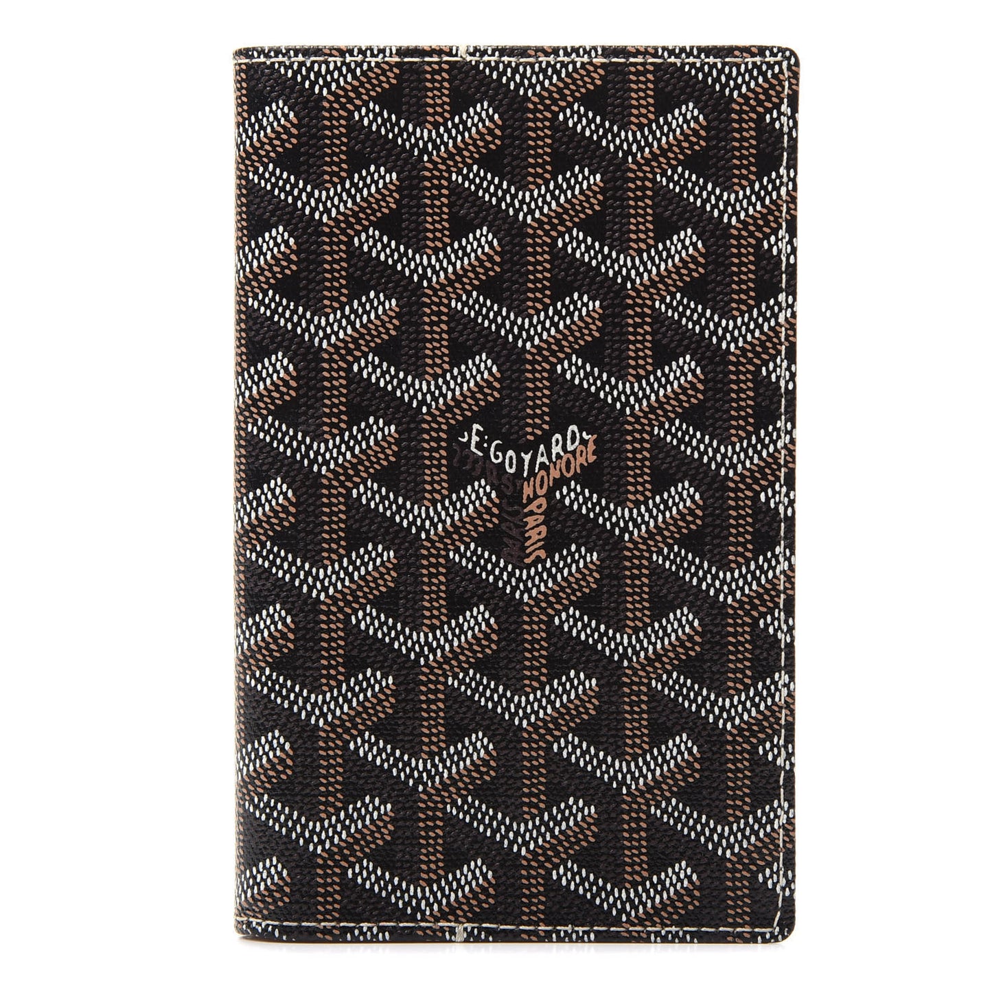 Goyardine Passport Holder Black Gold