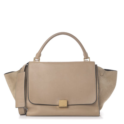 Celine Drummed Calfskin Suede Medium Trapeze Dune 1 of 10