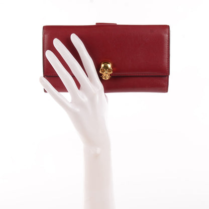 Alexander McQueen Calfskin Skull Continental Wallet Red 2 of 8