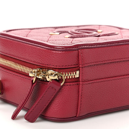 Chanel Caviar Quilted Small CC Filigree Vanity Case Burgundy 9 of 10