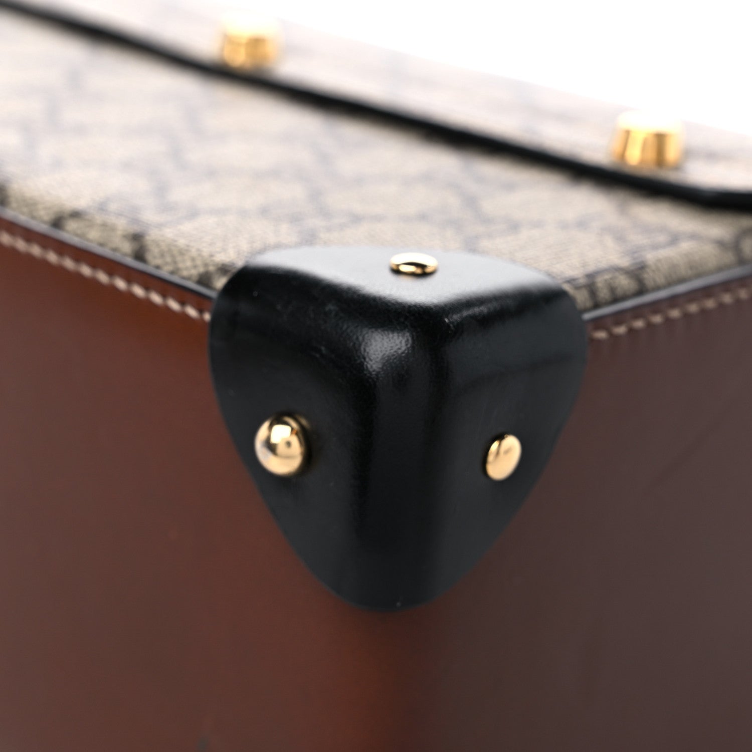 Gucci GG Supreme Monogram Small Padlock Bamboo Shoulder Bag Beige Black Cuir 11 of 13