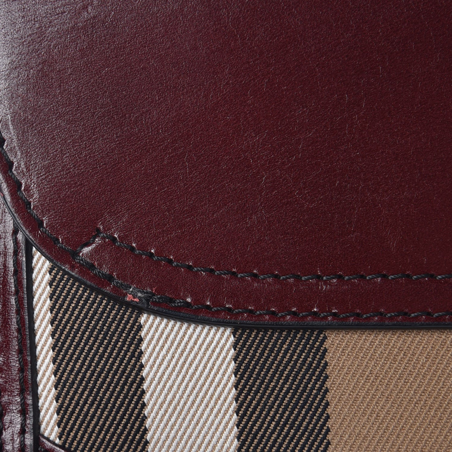 Burberry House Check Bridle Calfskin Small Abbott Crossbody Bag Red Claret 11 of 11