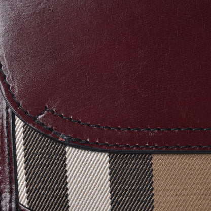Burberry House Check Bridle Calfskin Small Abbott Crossbody Bag Red Claret 11 of 11