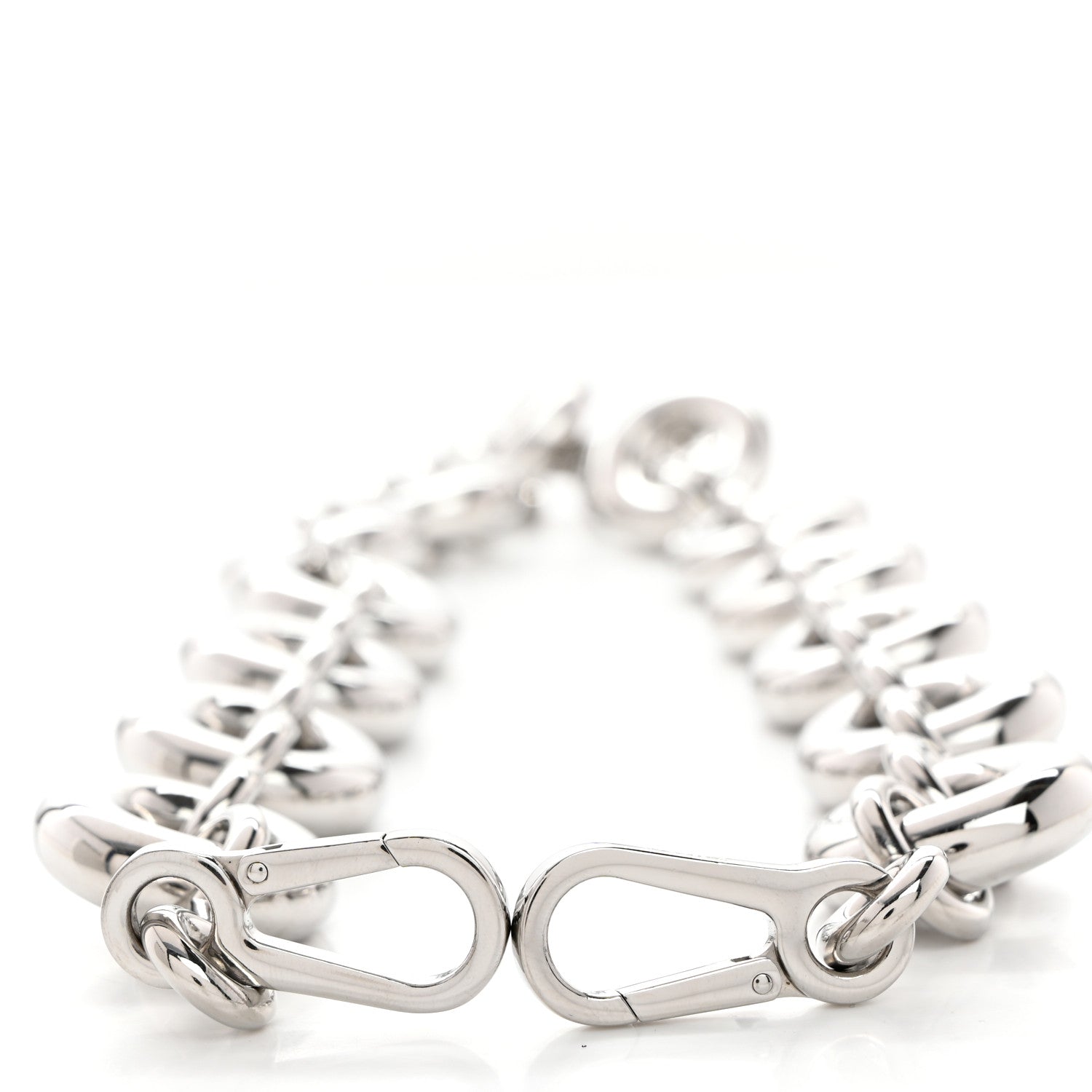Loewe Aluminum Stainless Steel Chunky Donut Chain Shoulder Strap Silver 3 of 5