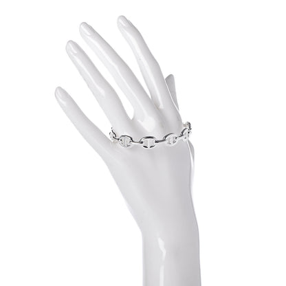 Hermes Sterling Silver MM Chaine d'Ancre Enchainee Cuff Bracelet LG 2 of 5