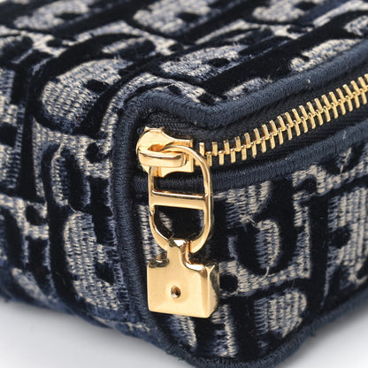 Christian Dior Velvet Oblique Square Pouch Blue 7 of 7