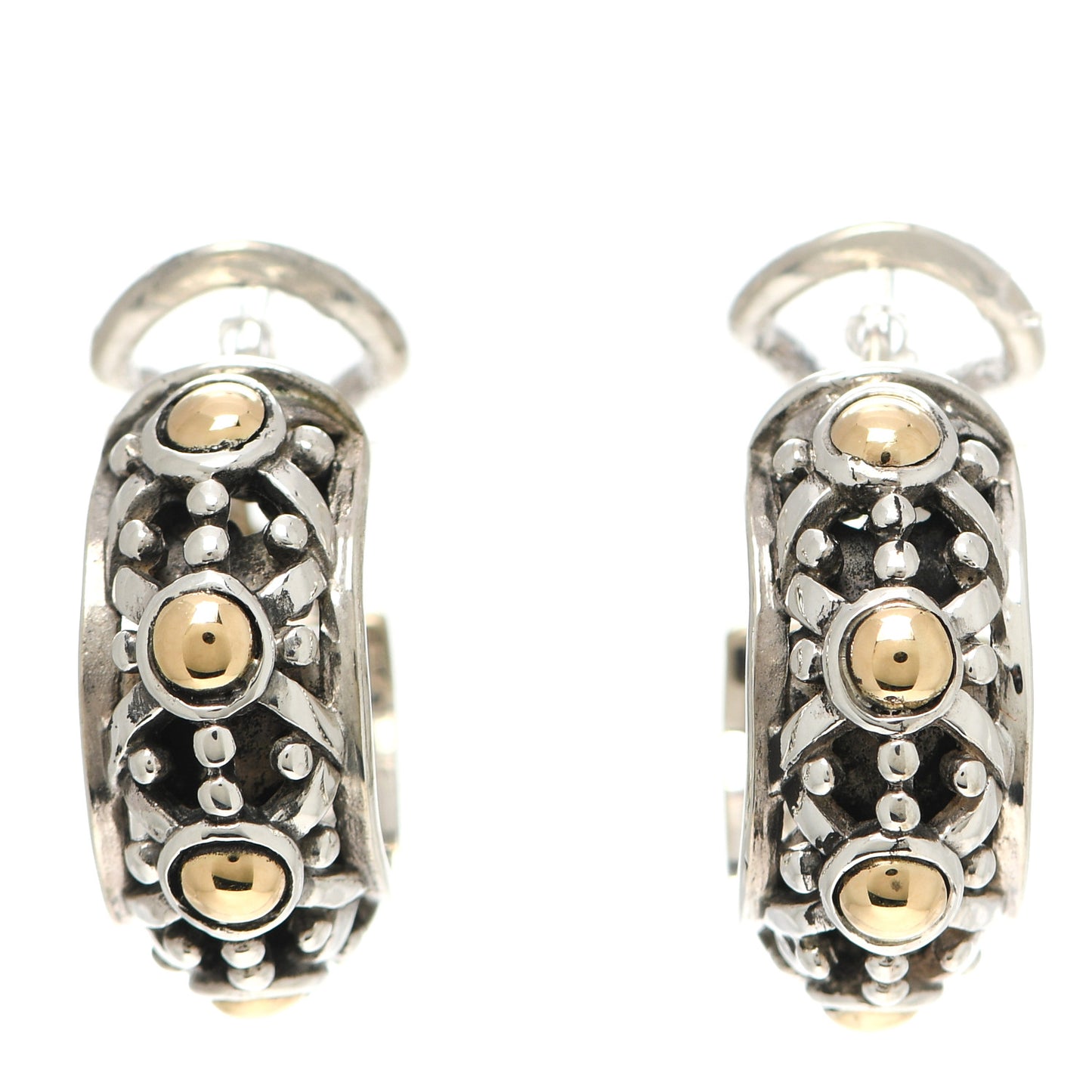 Sterling Silver 18K Yellow Gold Jaisalmer Dot Hoop Earrings