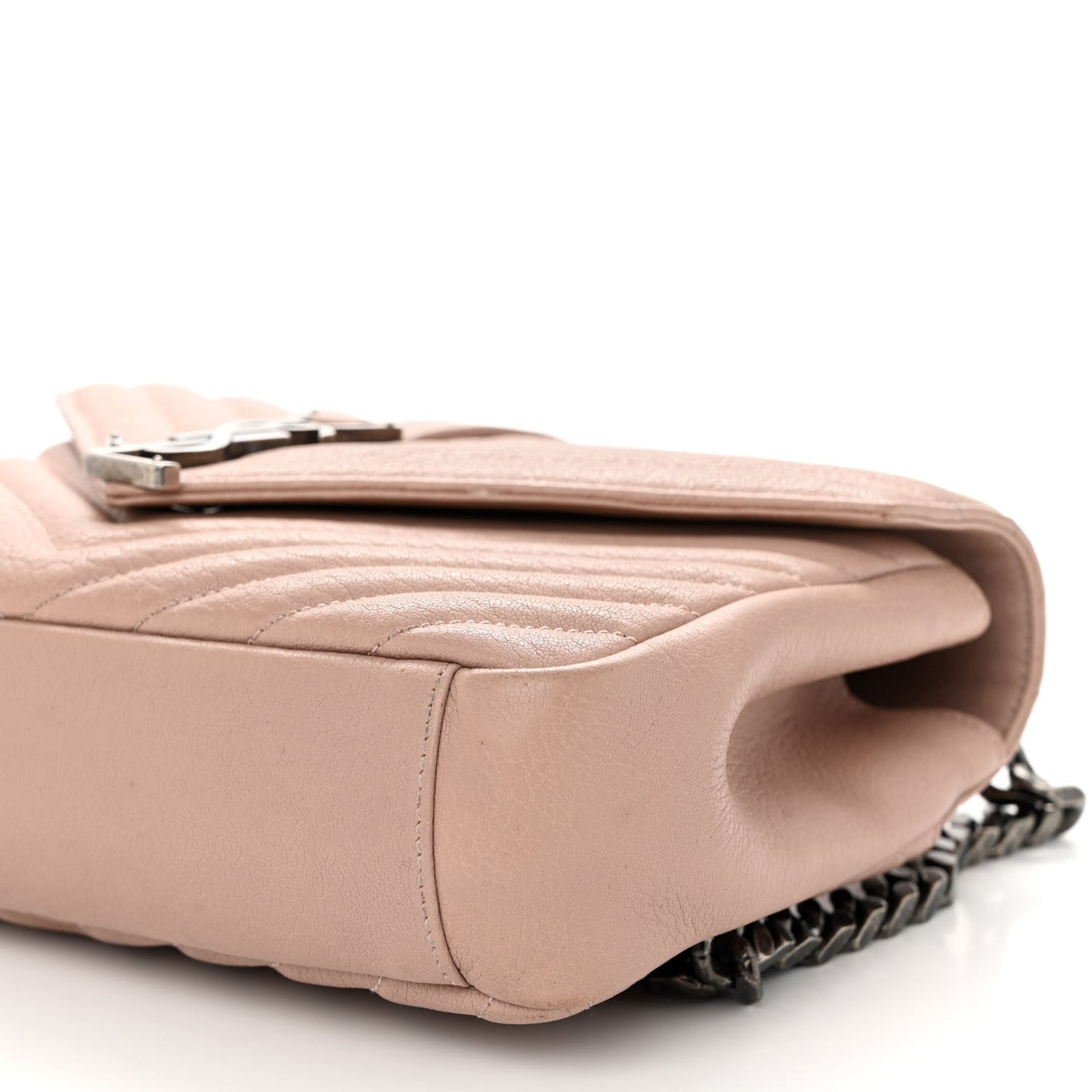 Sheepskin Matelasse Chevron Monogram Medium College Bag Rose Powder