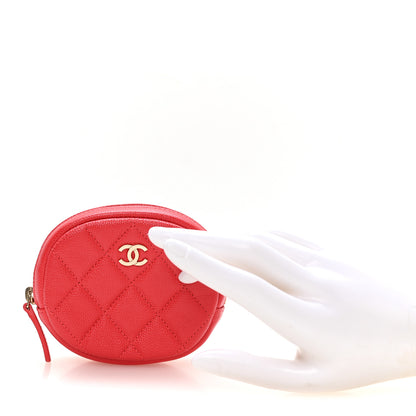 Chanel Caviar Quilted Zip Around Classic Coin Purse Red 2 of 7