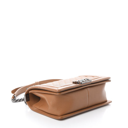 Chanel Patent Goatskin Quilted Medium Boy Flap Tan 3 of 9