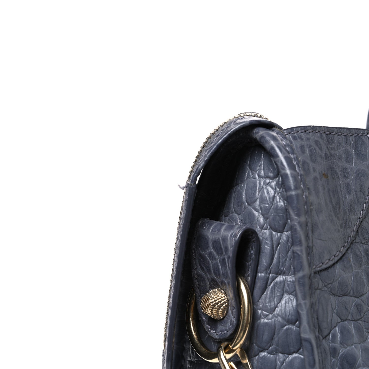 Balenciaga Calfskin Crocodile Embossed Giant 12 Gold Hardware City Gris Beton 12 of 12