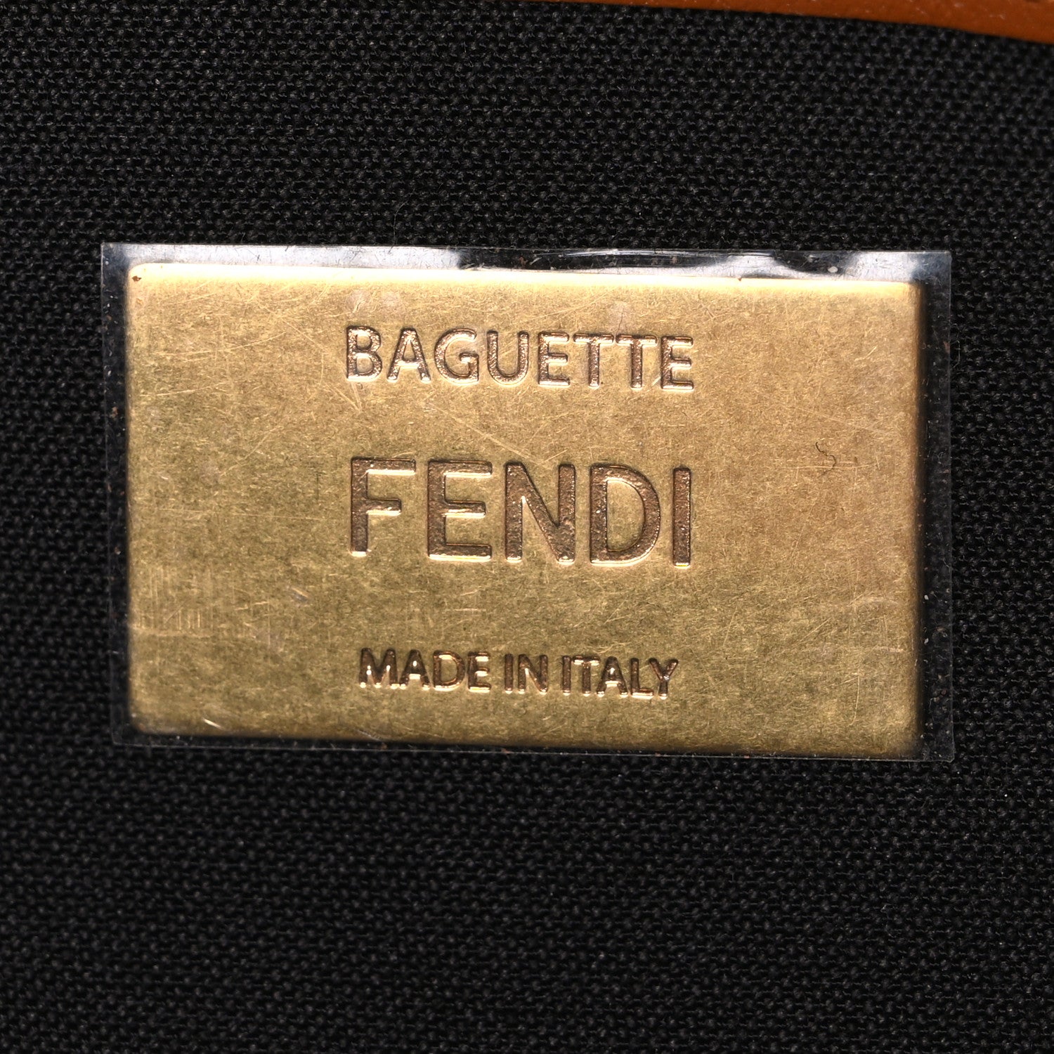 Fendi Nappa FF 1974 Embossed Baguette Brandy 6 of 10