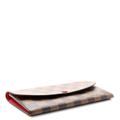 Louis Vuitton Damier Ebene Emilie Wallet Red 4 of 6